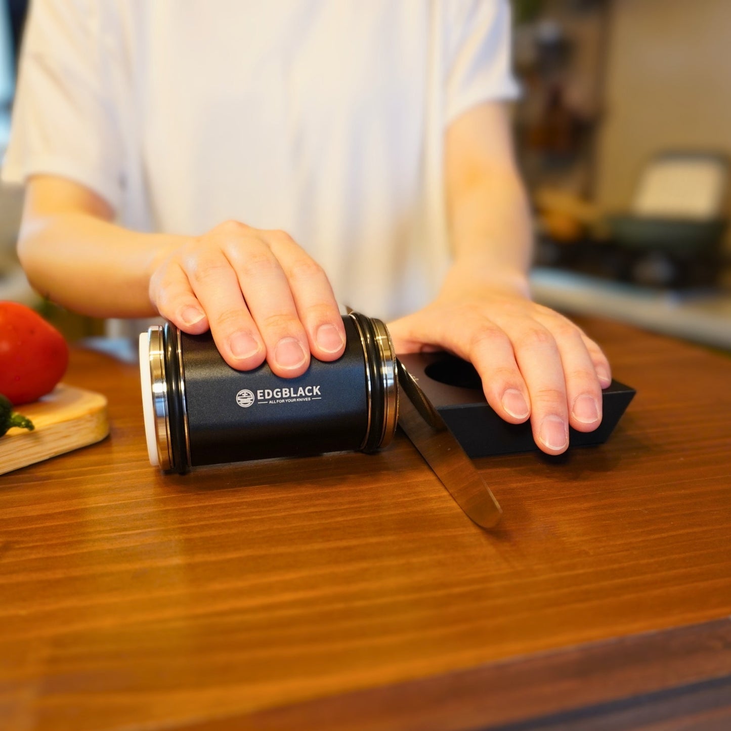 EDGBLACK Knife Sharpener Flex 片刃も砥げる転がす砥石 使用方法